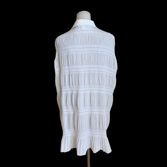 Vintage 90s y2k Vivienne Tam White Pleated Tunic Top Dress Miyake - Picture 5 of 11